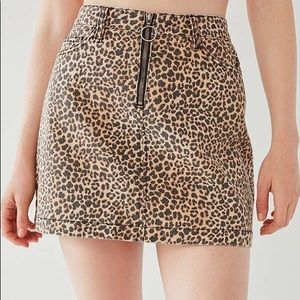 BDG denim leopard skirt
